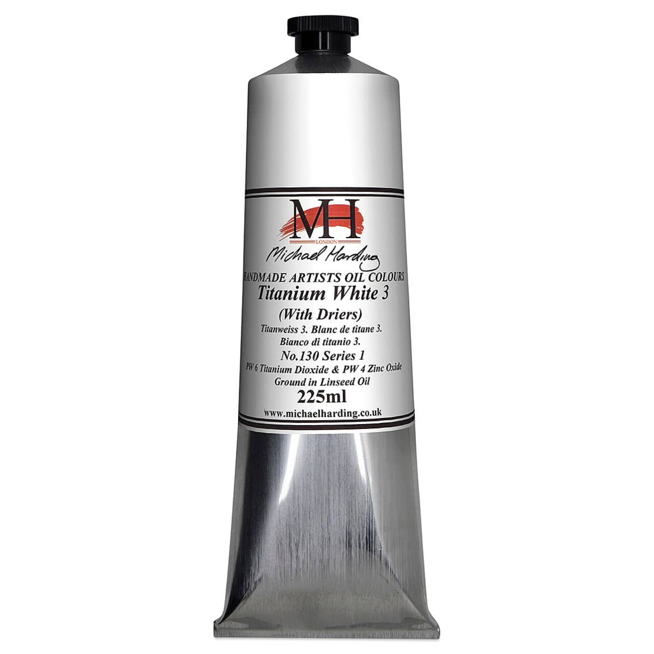Michael Harding Artists Oil Color - Titanium White No. 3 (with Driers), 225 ml tube